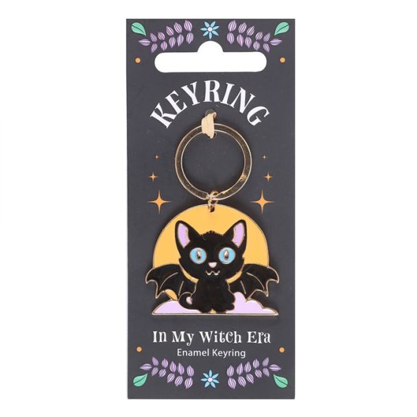 In My Witch Era Cat and Moon Enamel Keyring