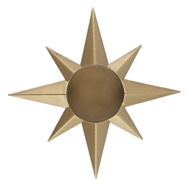 Gold Star Tealight Candle Holder