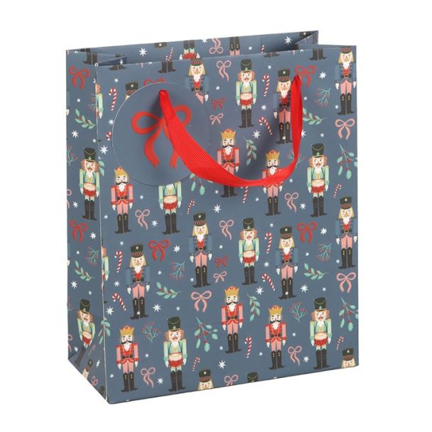 23cm Blue Nutcracker Print Gift Bag
