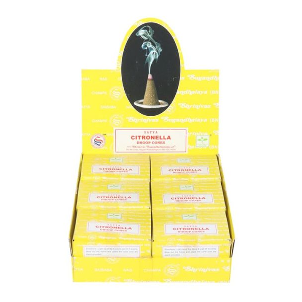 12 Packs of Citronella Dhoop Incense Cones by Satya