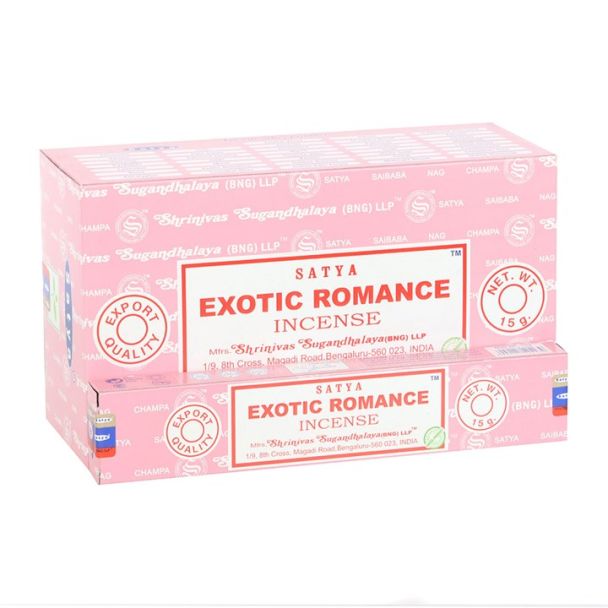 12 Packs of Satya Exotic Romance Incense Sticks