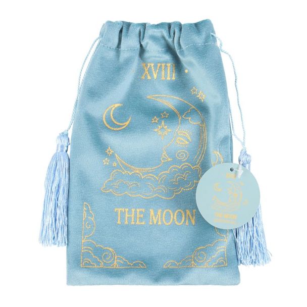 The Moon Vintage Tarot Velvet Drawstring Bag
