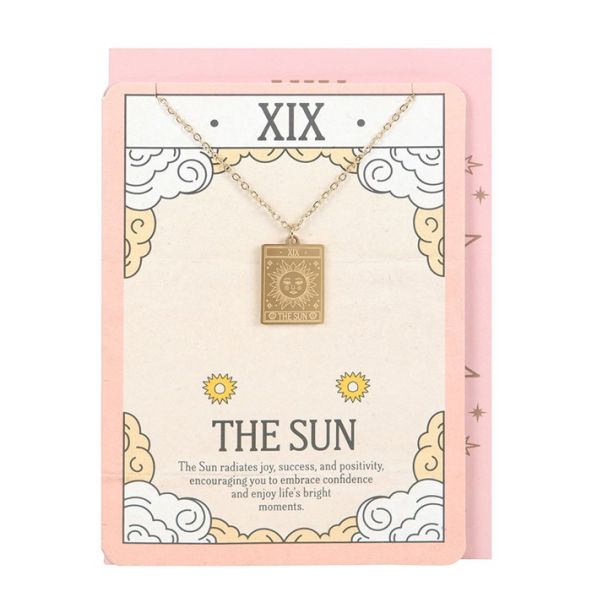 The Sun Vintage Tarot Necklace on Greeting Card