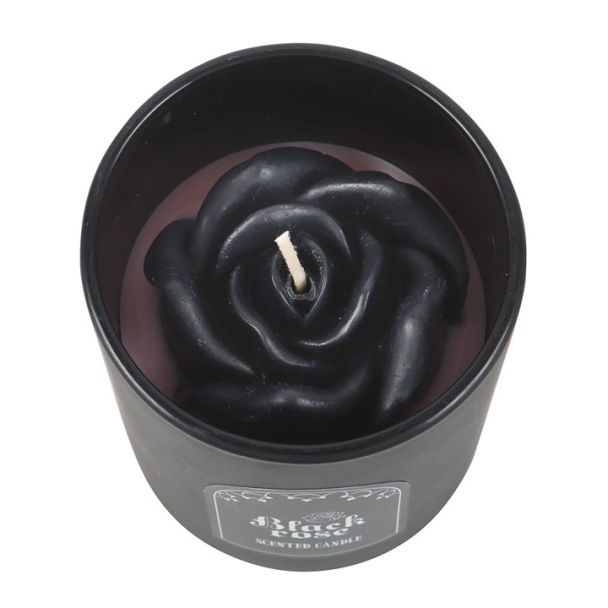 Black Rose Candle with 3D Roses