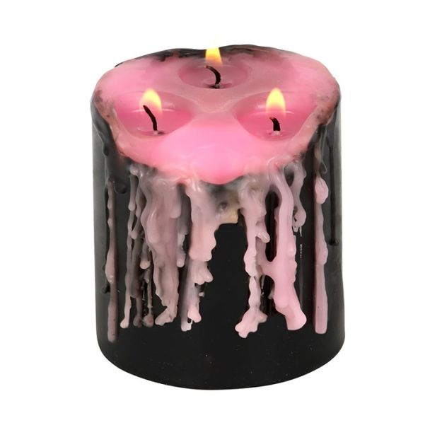 Small Pink Vampire Tears Pillar Candle