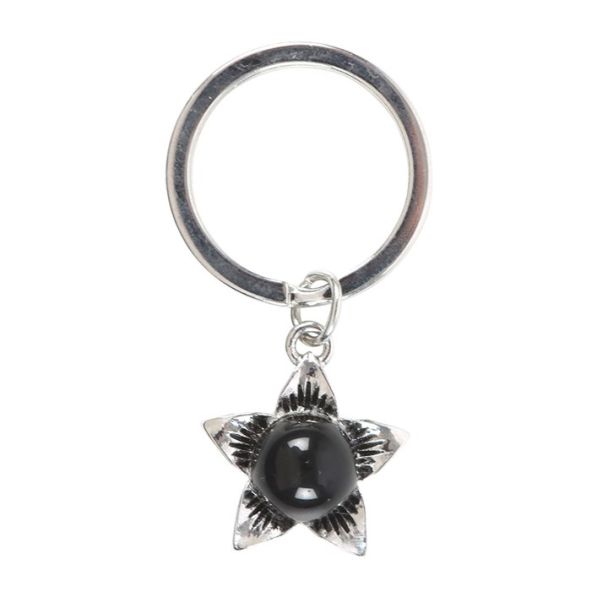 Deadly Nightshade Keyring with Black Obsidian