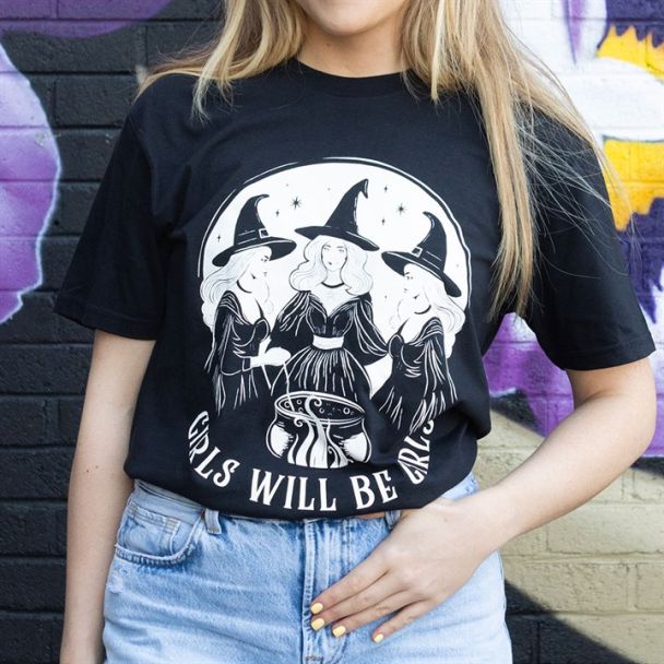 Girls Will Be Girls Witchy Unisex T-shirt Size XXL