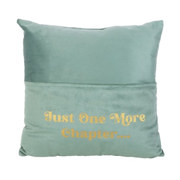 Just One More Chapter Cushion with Book Pocket