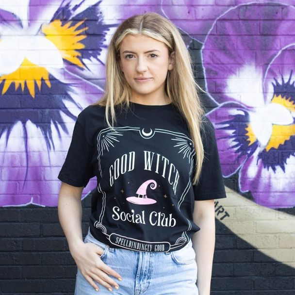 Pink Good Witch Social Club Unisex T-shirt Size L