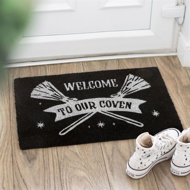 Black Welcome to Our Coven Doormat
