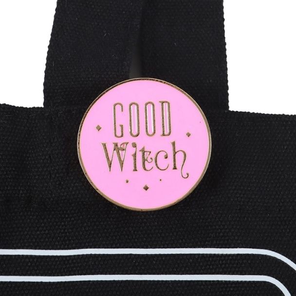 Good Witch Social Club Polycotton Tote Bag with Pin Badge