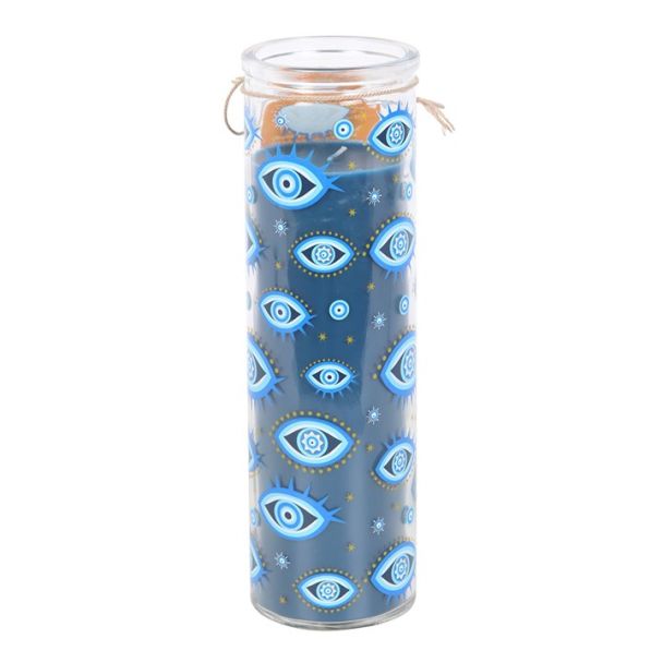 All Seeing Eye Print White Rose Tube Candle