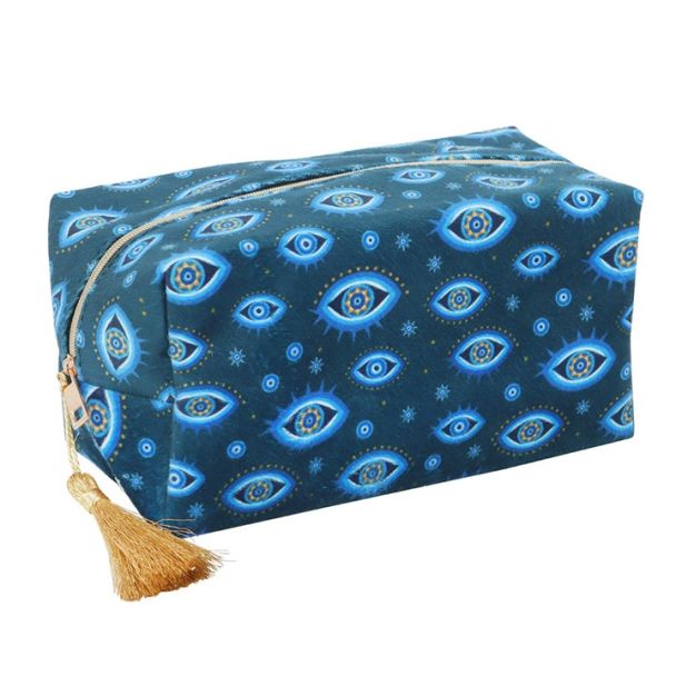 All Seeing Eye Print Velvet Makeup Bag
