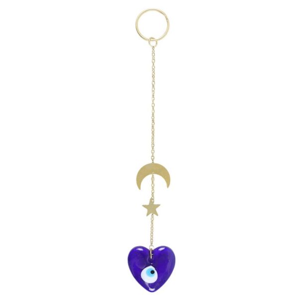 All Seeing Eye Glass Heart Hanging Decoration