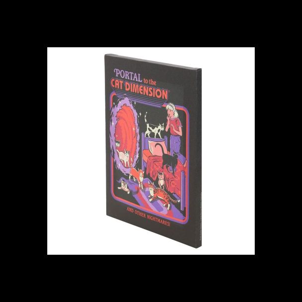 19x25cm The Cat Dimension Canvas Plaque by Steven Rhodes
