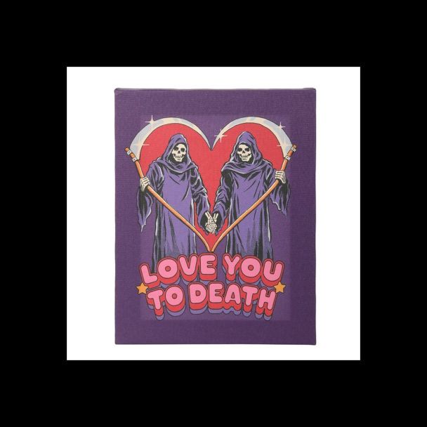 19x25cm Love You To Death Canvas Plaque by Steven Rhodes
