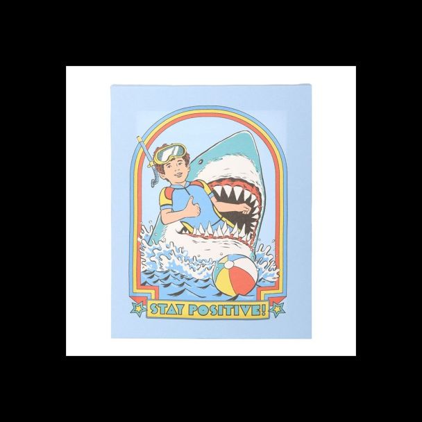 19x25cm Stay Positive Canvas Plaque by Steven Rhodes