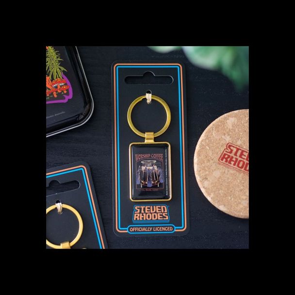 Worship Coffee Keyring by Steven Rhodes
