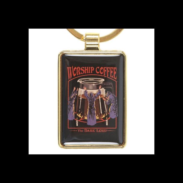 Worship Coffee Keyring by Steven Rhodes