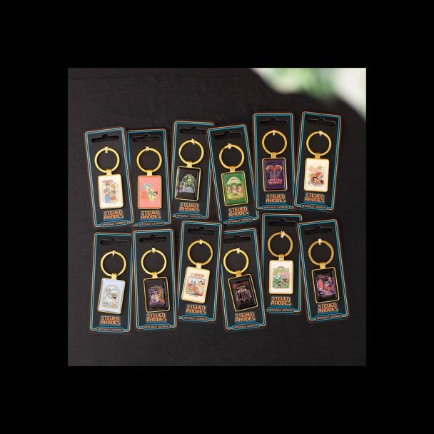 Set of 48 Enamel Keyrings by Steven Rhodes on Display
