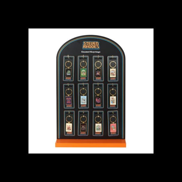 Set of 48 Enamel Keyrings by Steven Rhodes on Display