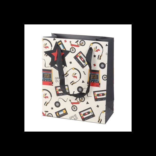 23cm Medium Retro 80s Print Gift Bag