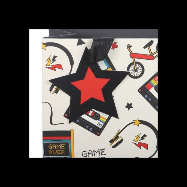 23cm Medium Retro 80s Print Gift Bag