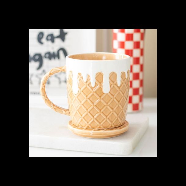 Waffle Mug and Coaster Set