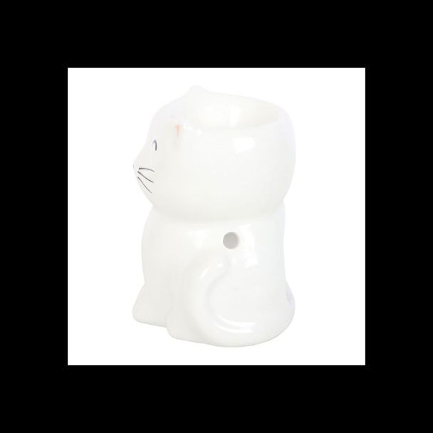 White Happy Cat Oil Burner