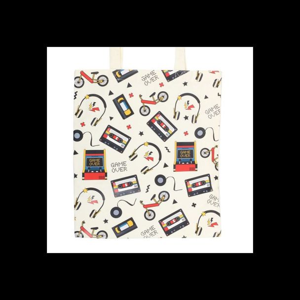 Retro 80s Print Polycotton Tote Bag