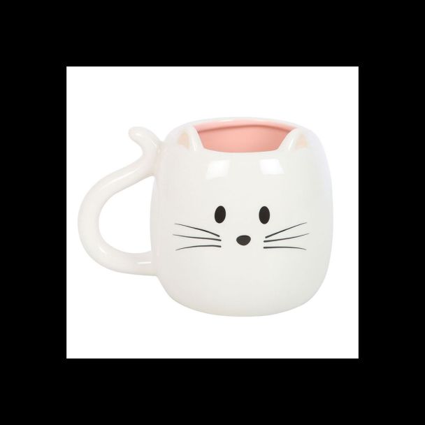 White Cat Shaped Mug