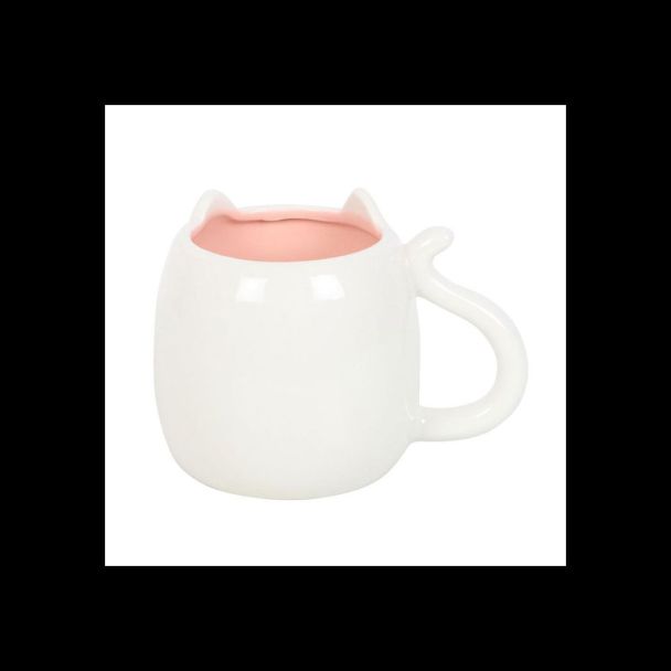 White Cat Shaped Mug
