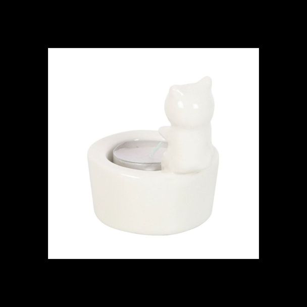 Warm Paws, Happy Heart Cat Tealight Holder