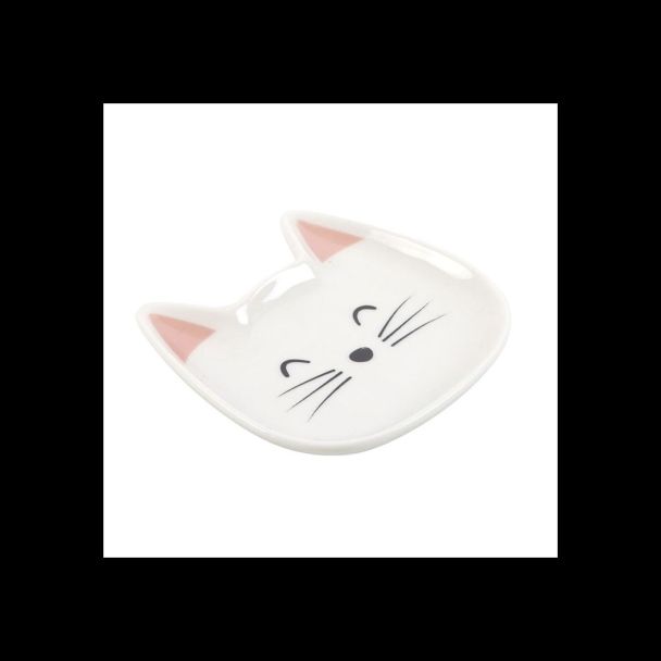 White Cat Face Trinket Dish
