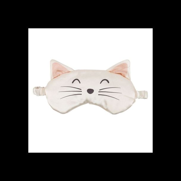 White Cat Face Satin Eye Mask