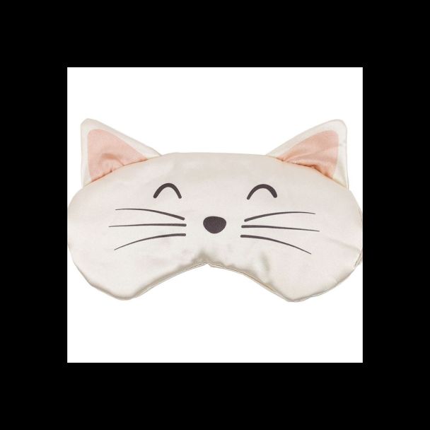 White Cat Face Satin Eye Mask