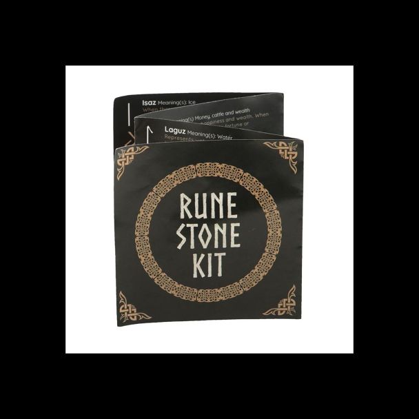 Set of 25 Black Obsidian Viking Rune Stones