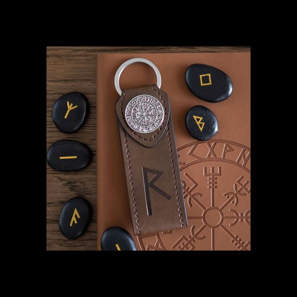 Journey Viking Rune Faux Leather Keyring