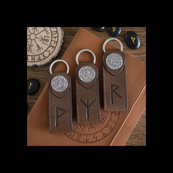 Joy Viking Rune Faux Leather Keyring