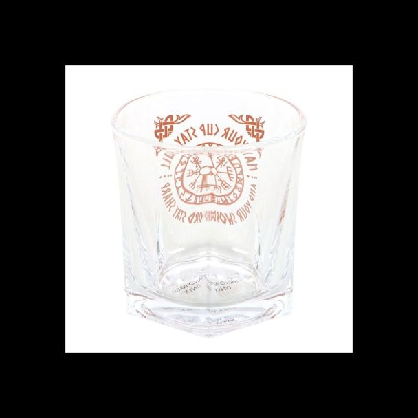 Viking Compass Lowball Drinking Glass with Coaster