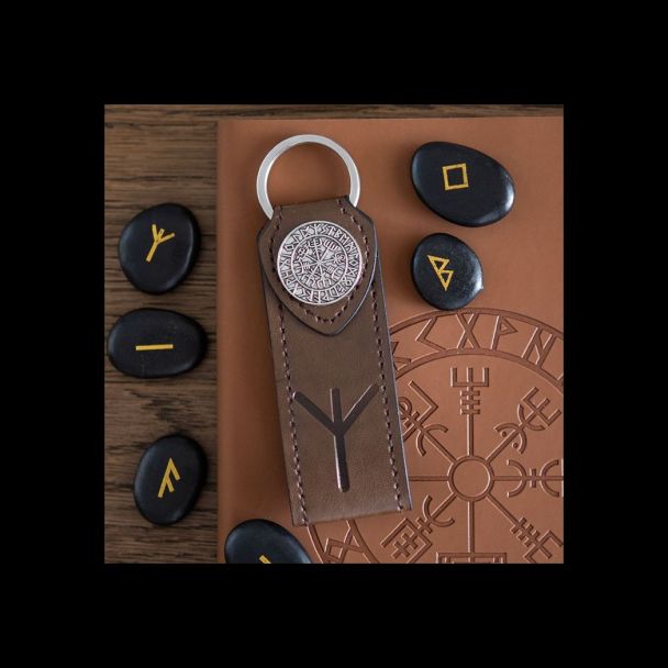 Protection Viking Rune Faux Leather Keyring