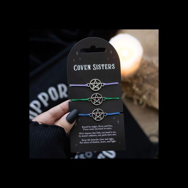 Set of 3 Coven Sisters Pentagram Bracelets