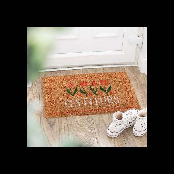Natural Les Fleurs Tulip Doormat