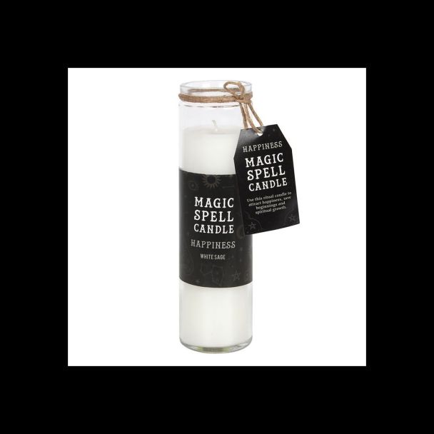 Happiness White Sage Magic Spell Tube Candle