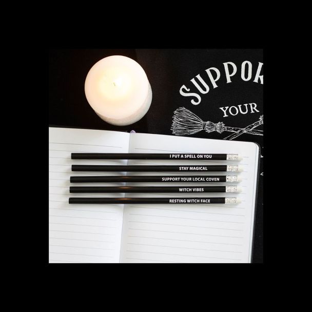 The Coven Club Set of 5 Witchy Pencils