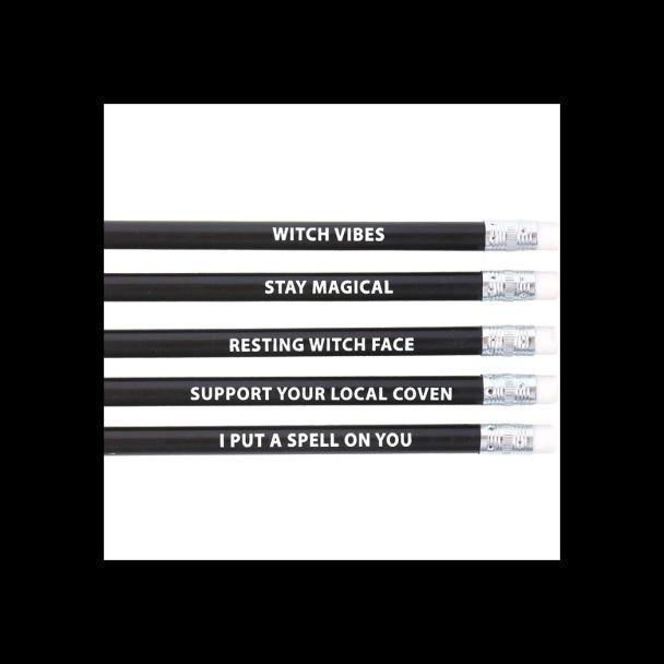 The Coven Club Set of 5 Witchy Pencils