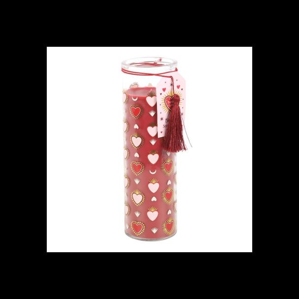 Sacred Heart Print Black Fig Tube Candle