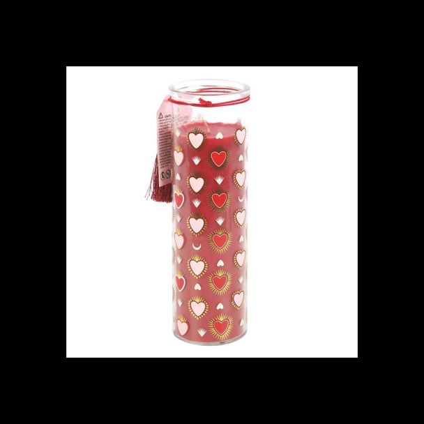 Sacred Heart Print Black Fig Tube Candle