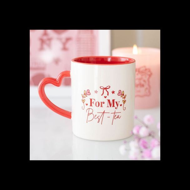 For My Best-Tea Mug with Heart Handle