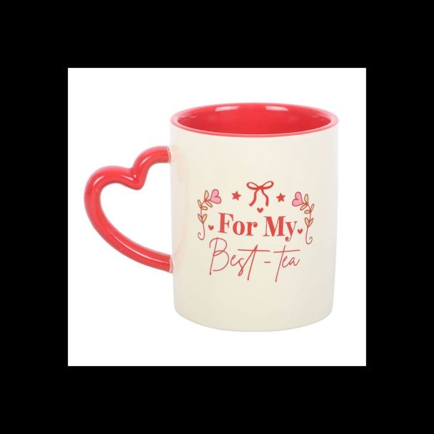 For My Best-Tea Mug with Heart Handle